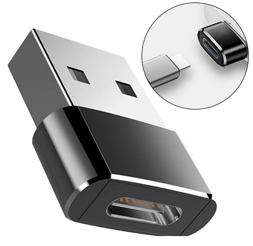 USB-A to USB-C redukce, pro použití kabelu s USB-C vstupem - zvìtšit obrázek